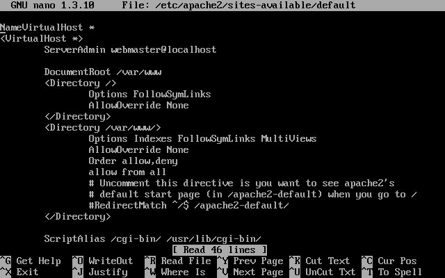 Ubuntu server running apache
